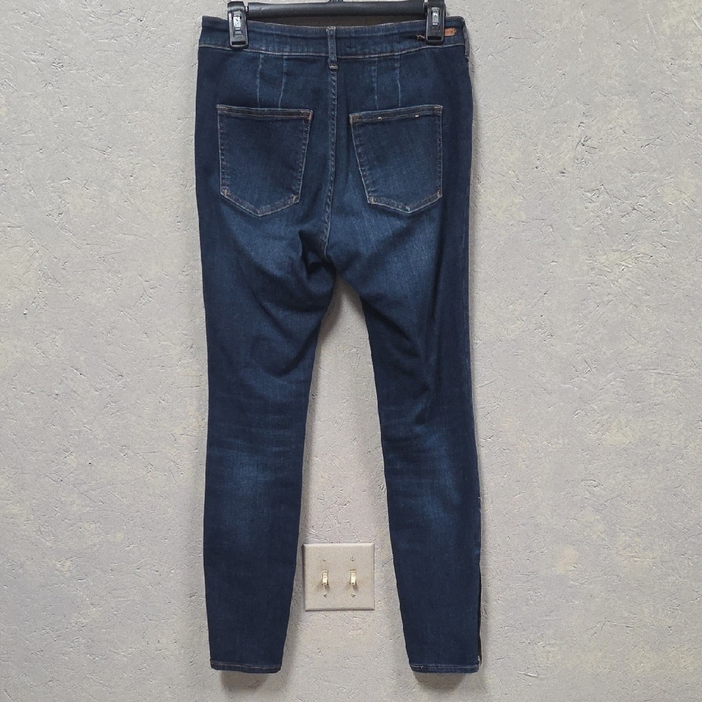 Pilcro and the Letterpress Anthropologie Dark Wash High Rise Skinny Ankle Zipper - Picture 5 of 7